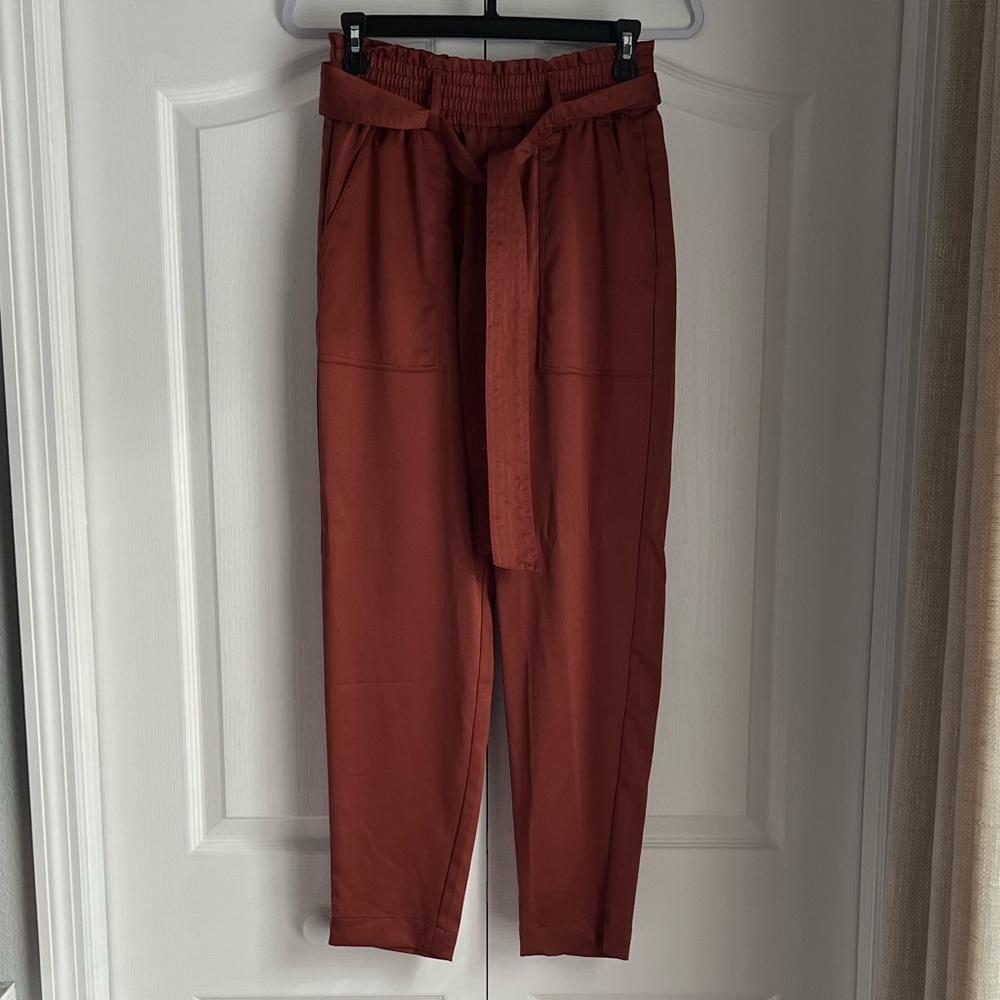 Abercrombie & Fitch Brick Red Ruffled Pants
